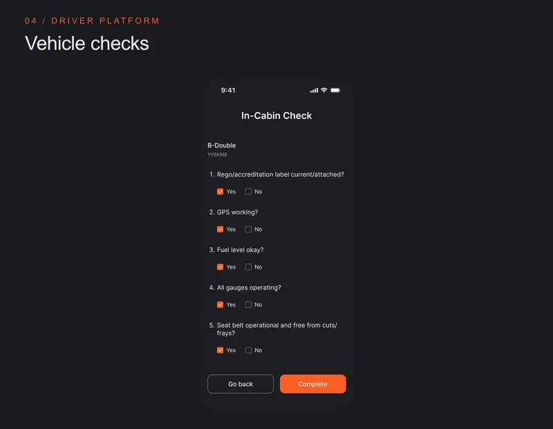 Wobbi Logix in-cabin vehicle checks