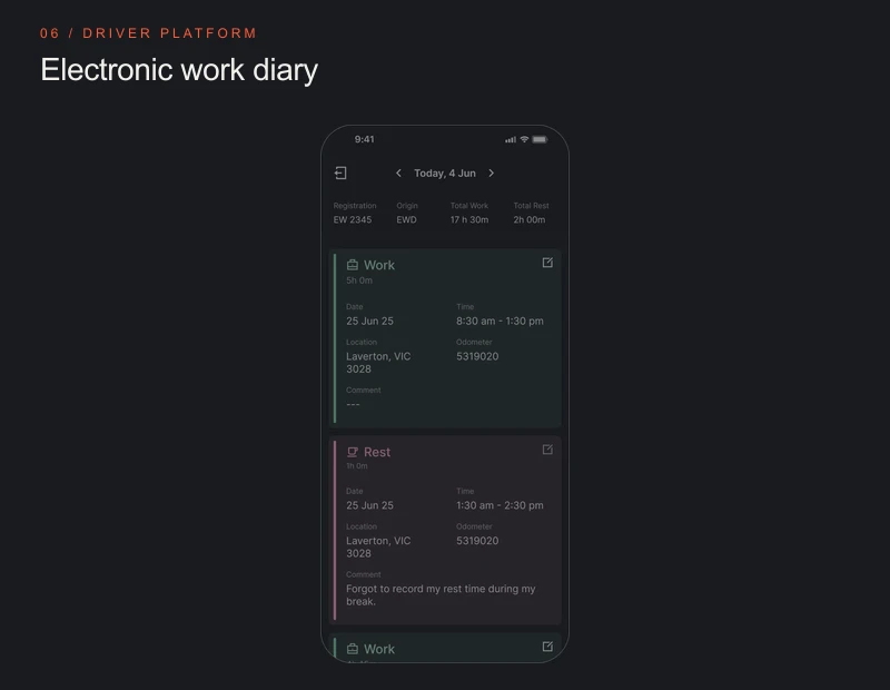 Wobbi Logix electronic work diary